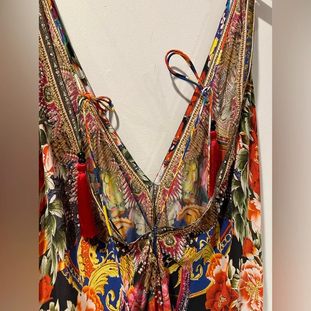 Czarina Women's Floral Resort Silk Dress - Picture 3 of 11